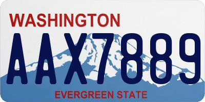 WA license plate AAX7889