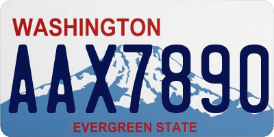 WA license plate AAX7890