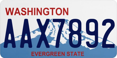 WA license plate AAX7892