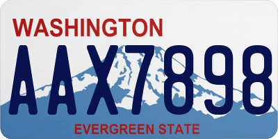 WA license plate AAX7898