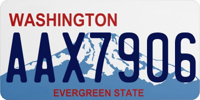 WA license plate AAX7906