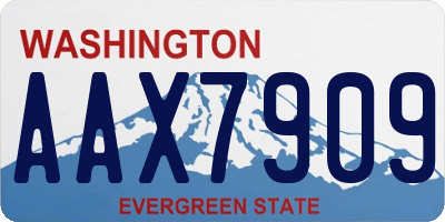 WA license plate AAX7909