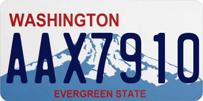 WA license plate AAX7910