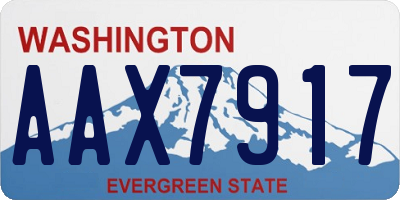 WA license plate AAX7917