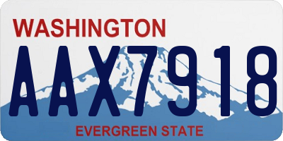 WA license plate AAX7918