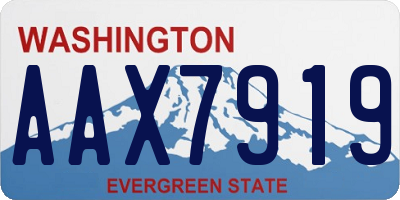 WA license plate AAX7919