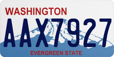 WA license plate AAX7927