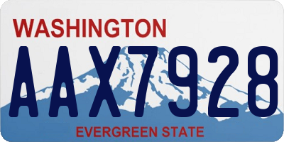 WA license plate AAX7928