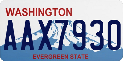 WA license plate AAX7930