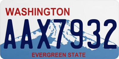 WA license plate AAX7932