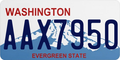 WA license plate AAX7950