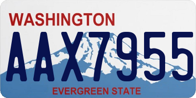 WA license plate AAX7955