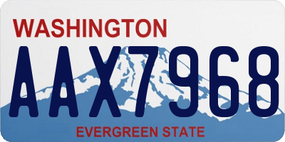 WA license plate AAX7968