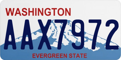 WA license plate AAX7972