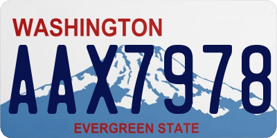 WA license plate AAX7978