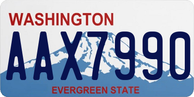 WA license plate AAX7990