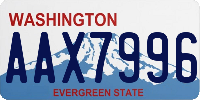 WA license plate AAX7996