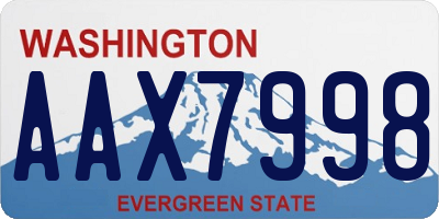 WA license plate AAX7998