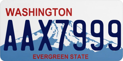 WA license plate AAX7999