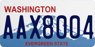 WA license plate AAX8004