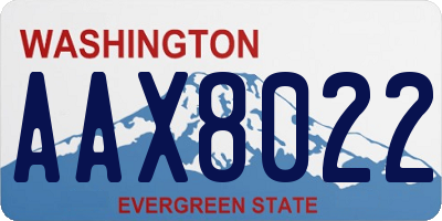 WA license plate AAX8022