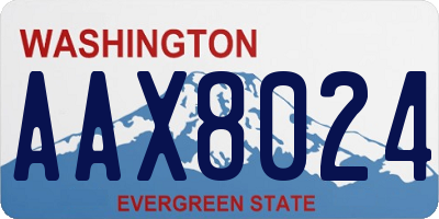 WA license plate AAX8024
