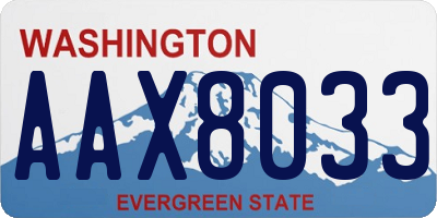 WA license plate AAX8033