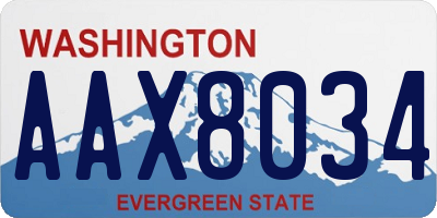 WA license plate AAX8034