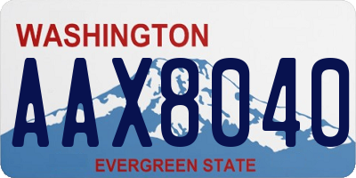 WA license plate AAX8040