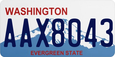 WA license plate AAX8043