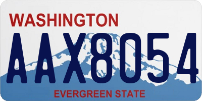 WA license plate AAX8054