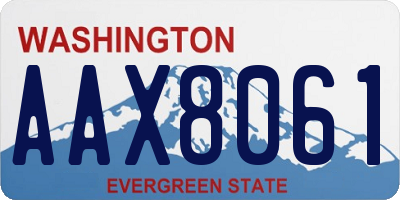 WA license plate AAX8061
