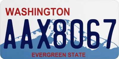 WA license plate AAX8067
