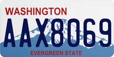 WA license plate AAX8069