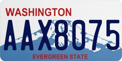WA license plate AAX8075