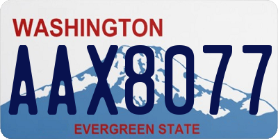 WA license plate AAX8077