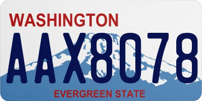 WA license plate AAX8078