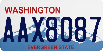 WA license plate AAX8087