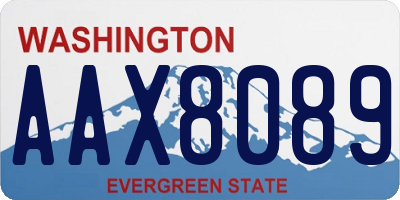 WA license plate AAX8089