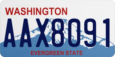 WA license plate AAX8091