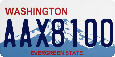 WA license plate AAX8100