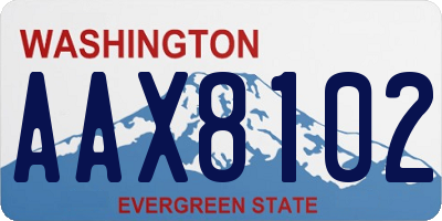 WA license plate AAX8102