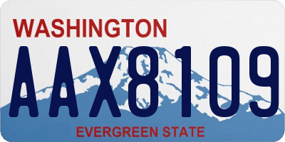 WA license plate AAX8109
