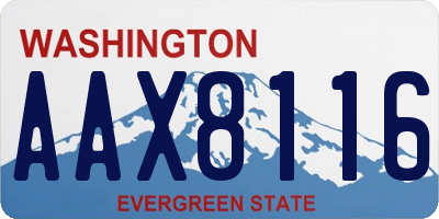 WA license plate AAX8116