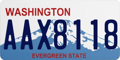 WA license plate AAX8118