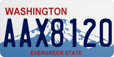 WA license plate AAX8120