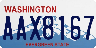 WA license plate AAX8167