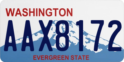 WA license plate AAX8172
