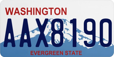 WA license plate AAX8190