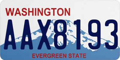 WA license plate AAX8193